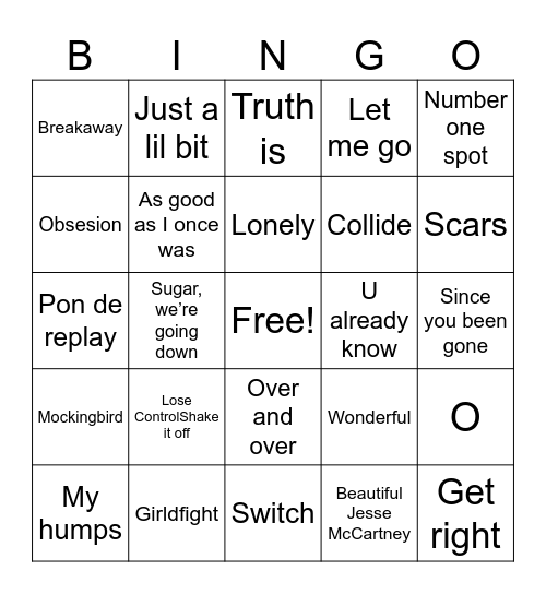 Class of 2005 Bingo Card