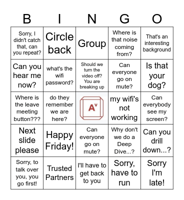work work work work work! Bingo Card