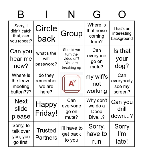 work work work work work! Bingo Card