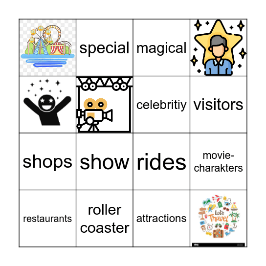 Hollywood Bingo Card