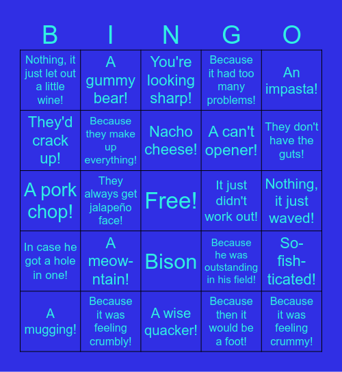 Ba Dum Tis Bingo Card