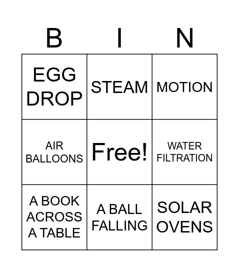 STEAM BINGO Card