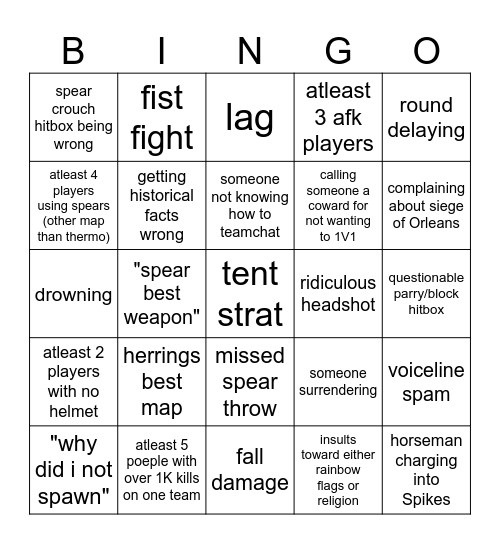 bleeding blades bingo Card