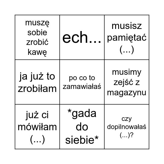 Magda Bingo Card