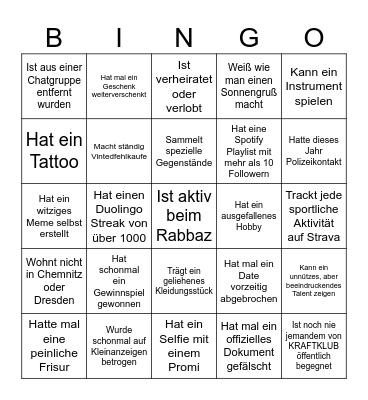 Kennlern Bingo Card
