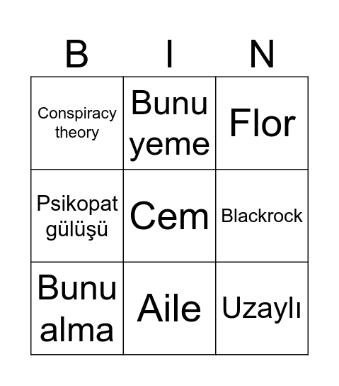 Aa Bingo Card