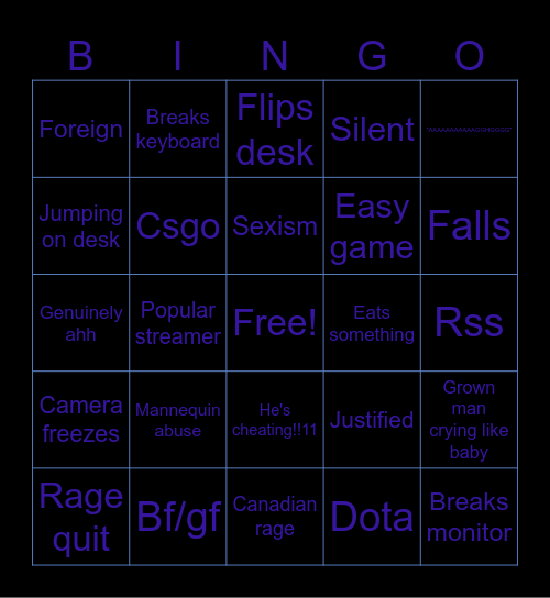 Rage 2 Bingo Card