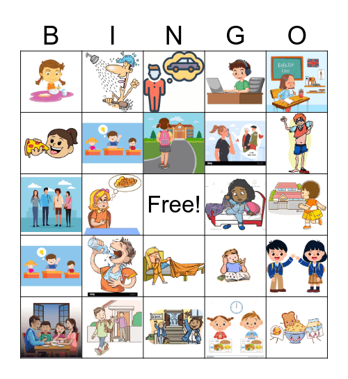 Routine actions Bingo Card