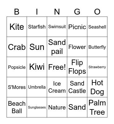Summer Bingo Card