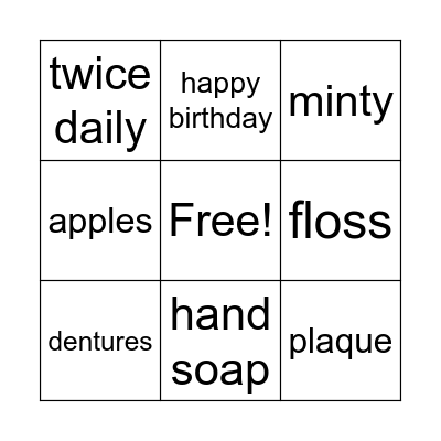 DENTAL HEALTH Bingo Card