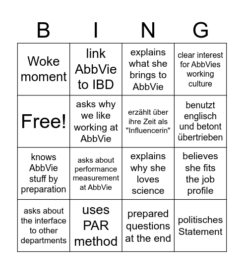 Bingo with Iris Bingo Card