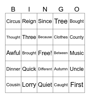Corewords Bingo Card