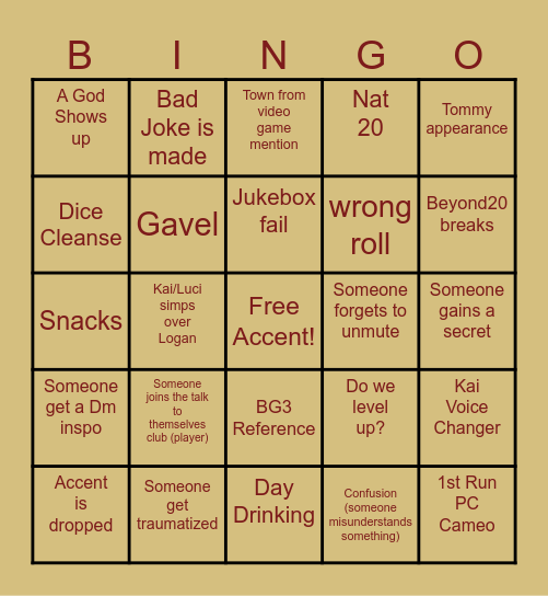 WMW 2nd Run Bingo Card