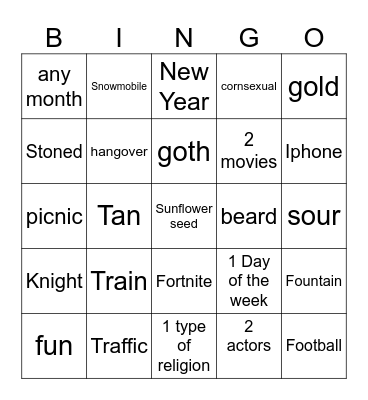 Infinite Craft Bingo Card