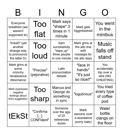 Pembroke album bingo 2025 Bingo Card