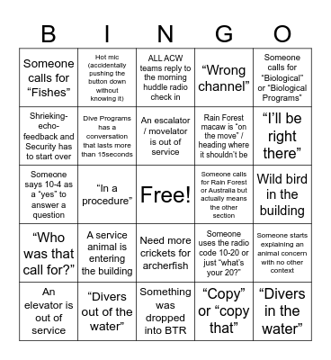 ACW Radio Bingo Card