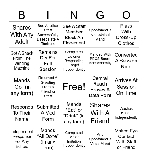 E 7th Street Bingo! Bingo Card