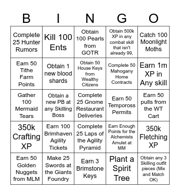 Duke Solo BINGO Card