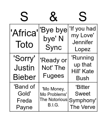 Say my name, say my name Bingo Card