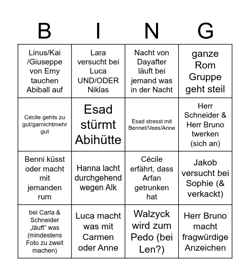 ABIWOCHE Bingo Card