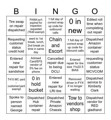 FYX IMD July BINGO Card