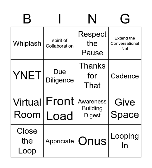 DNR Guys Dumb Phrases Bingo Card