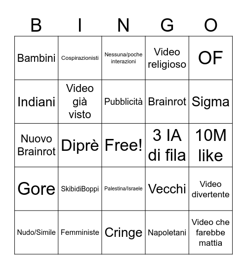 Tiktok aura jacket Bingo Card