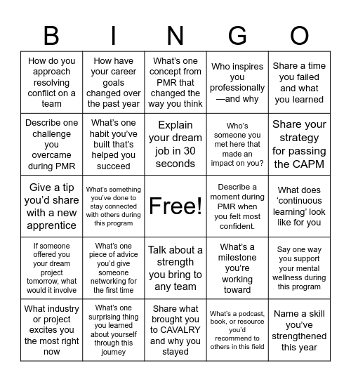 Networking BINGO Card