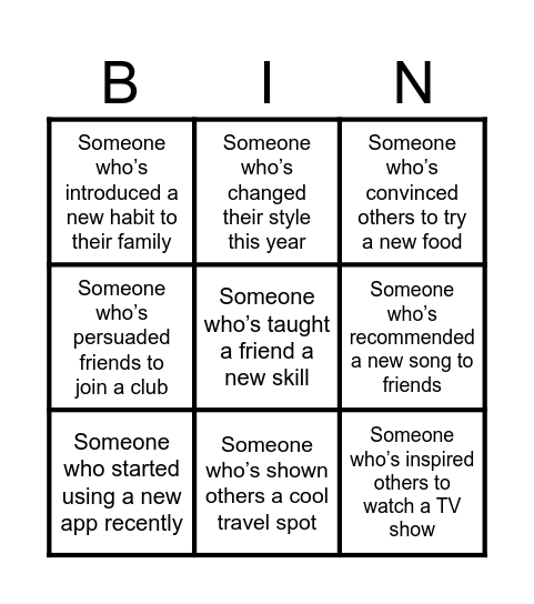 Are you a trendsetter? Bingo Card