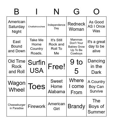 4th of July Part 1 Bingo Card