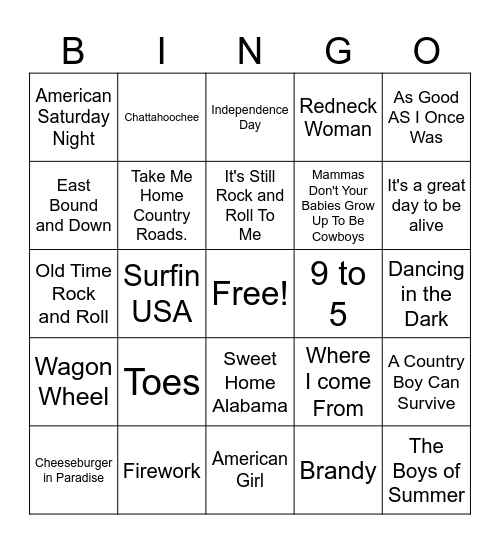 4th of July Part 1 Bingo Card