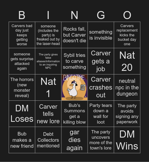 The Devil's Due (IO5e) Ep. 5 | Unearthed History Bingo Card