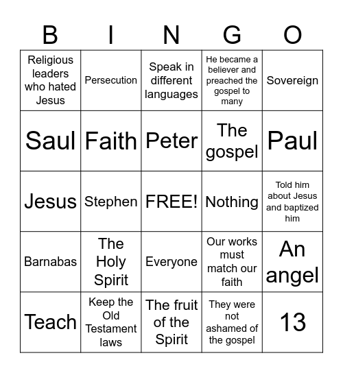 Unit 18 Review BINGO Card