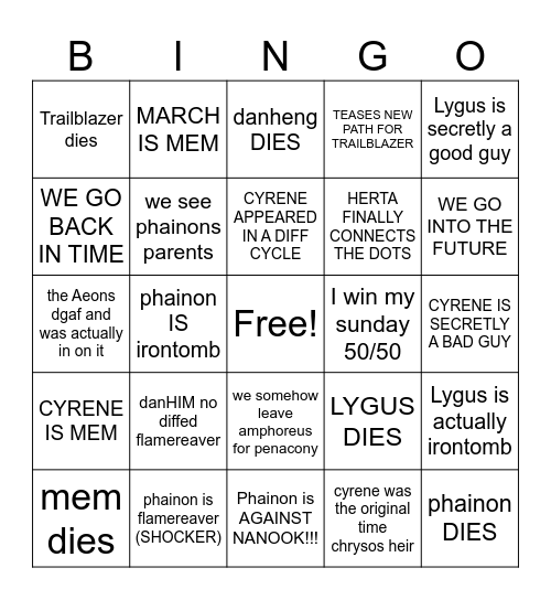 3.4 bingo card Bingo Card