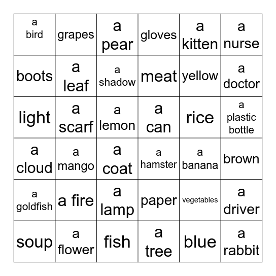 Let's Review! Bingo Time! Bingo Card