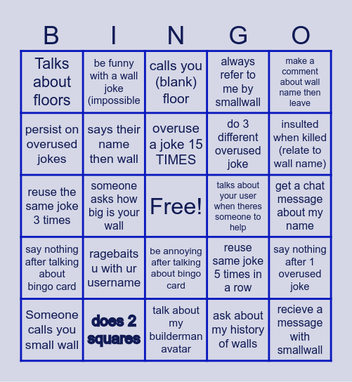 Overused Insults Bingo Card
