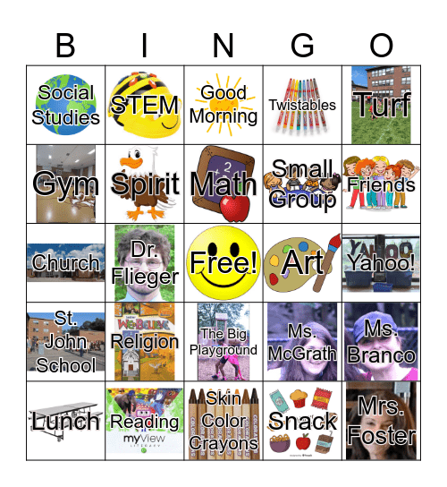 Kindergarten Bingo! Bingo Card