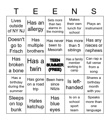 Ice Breaker Bingo Card