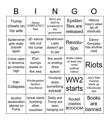 2025 next term BINGO Card