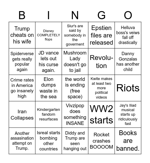 2025 next term BINGO Card