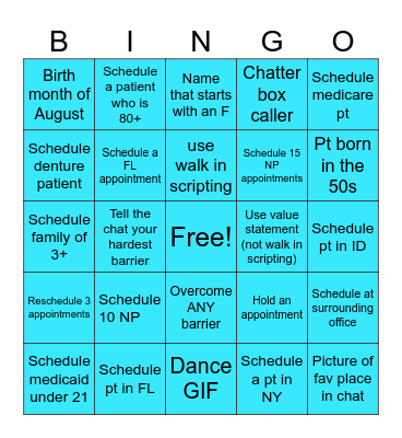 SBE BINGO Card