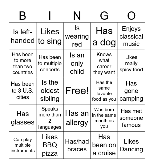 Icebreaker Bingo: Find Someone Who Bingo Card