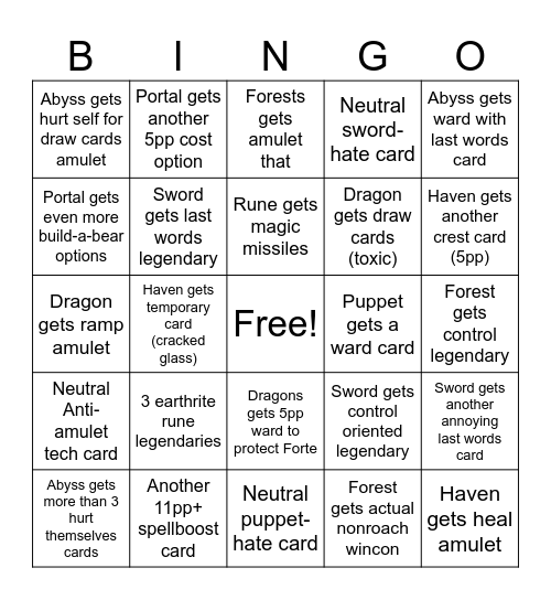 SV ayo Bingo Card