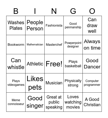 Human Bingo Card