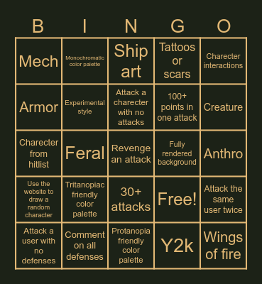 Toblerone's 2025 AF Bingo Card