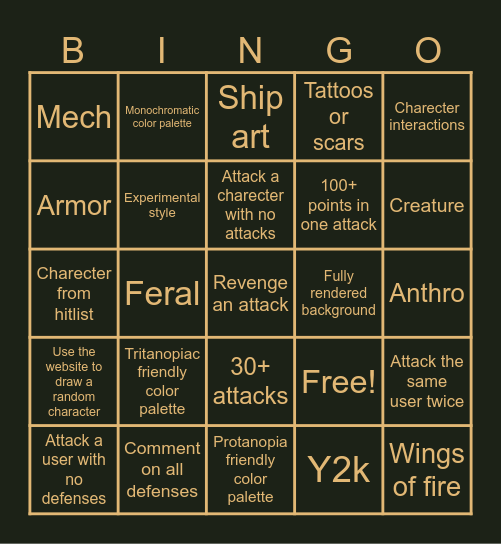 Toblerone's 2025 AF Bingo Card