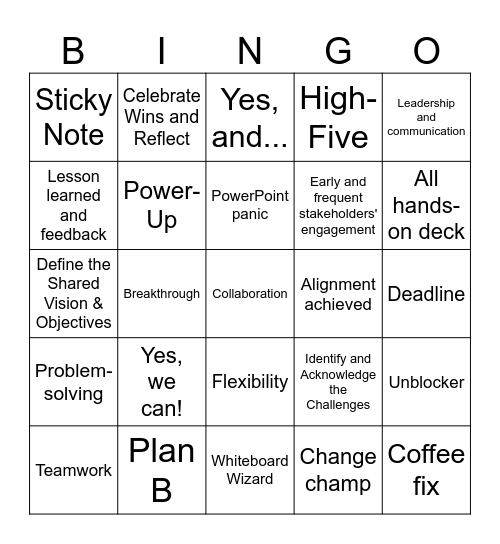 PDS Word buzz BINGO Card