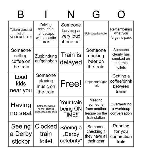 Worldcup Travel bingo Card