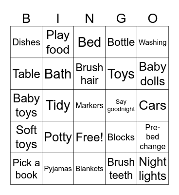 Pack up bingo Card