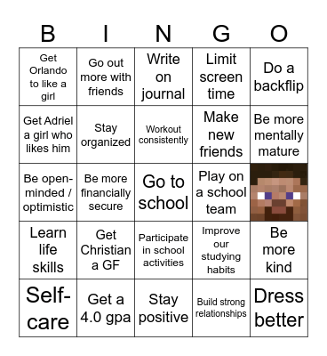 Grado 10 goals Bingo Card